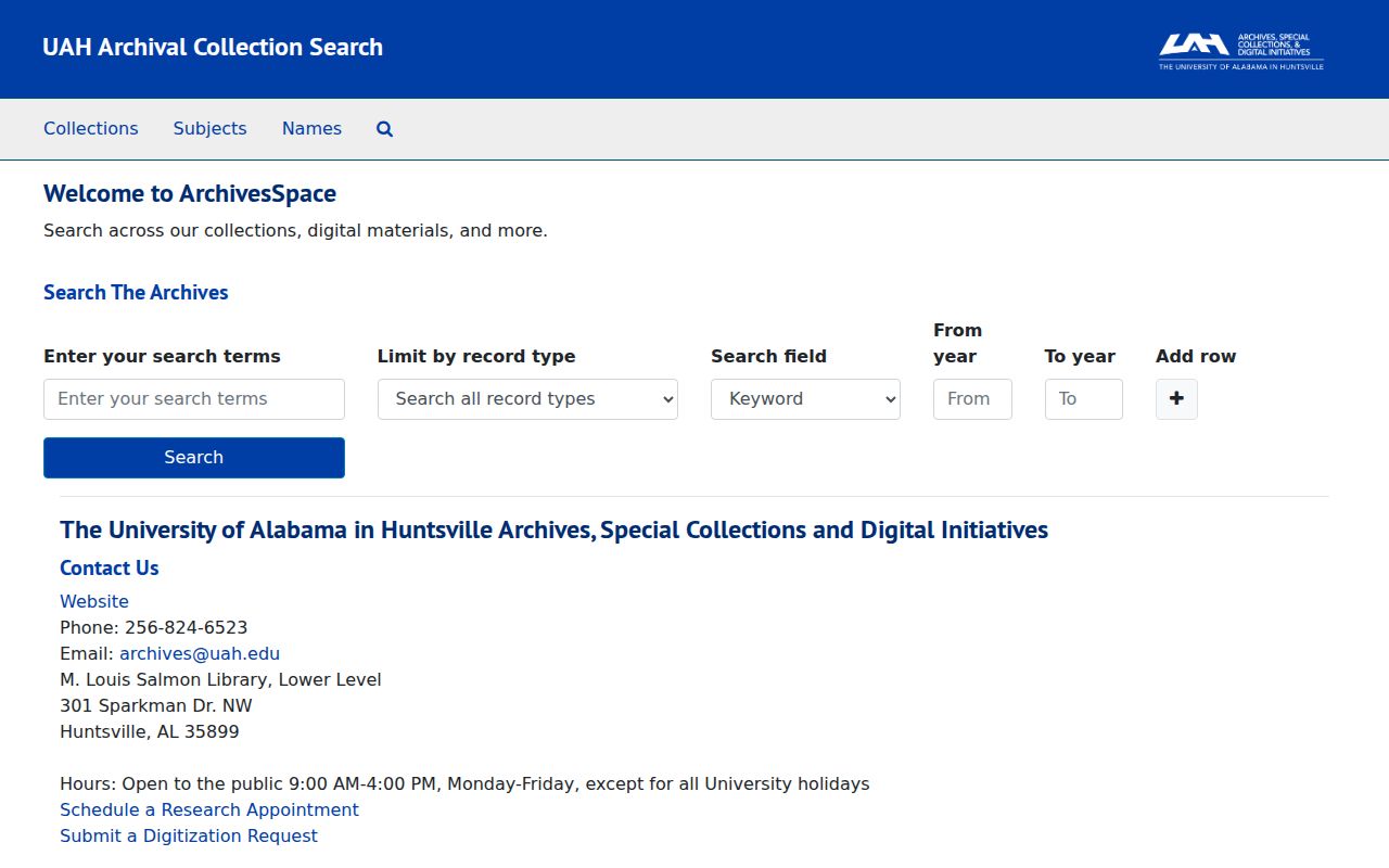 Madison County city directory research through UAH Archives