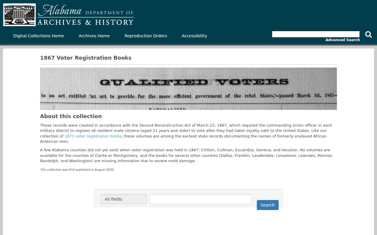 Madison County previous residents in the 1867 voter registration books